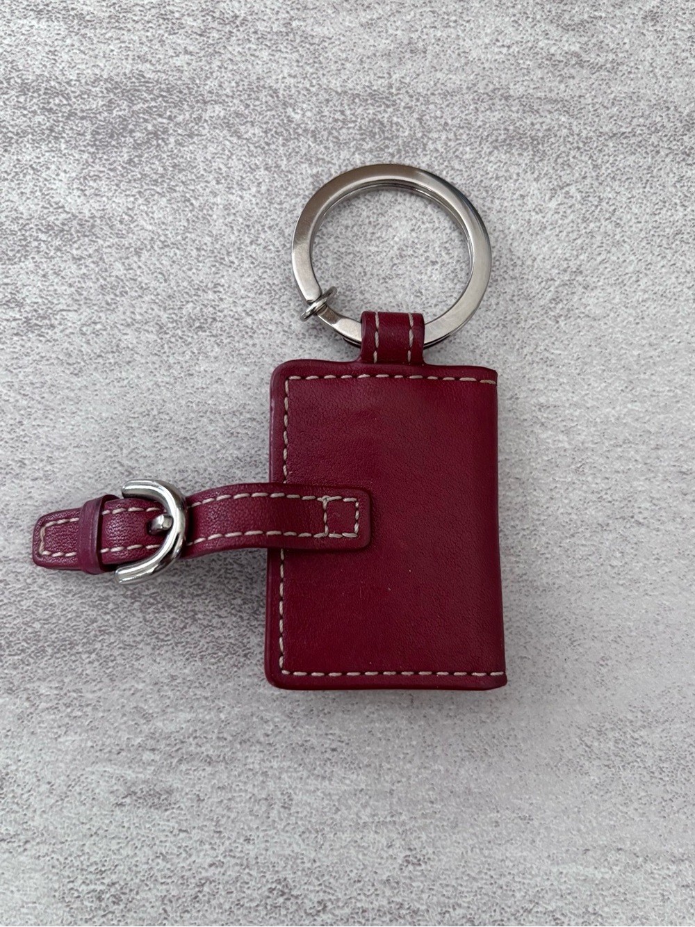 COACH Red Leather Mini Book Keychain - Picture 2 of 3